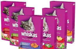 Состав и питательная ценность сухого и влажного корма Вискас (Whiskas) для кошек