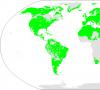 Mapa rodzin językowych świata (językowa mapa świata)